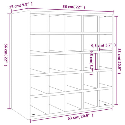Vinstativ Hvit 56x25x56 cm heltre furu