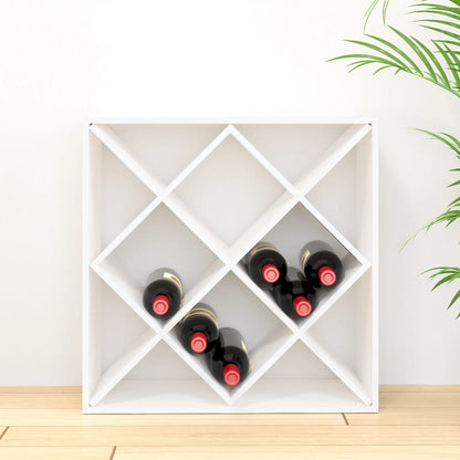 Vinstativ Vinhylle Hvit 62x25x62 cm heltre furu