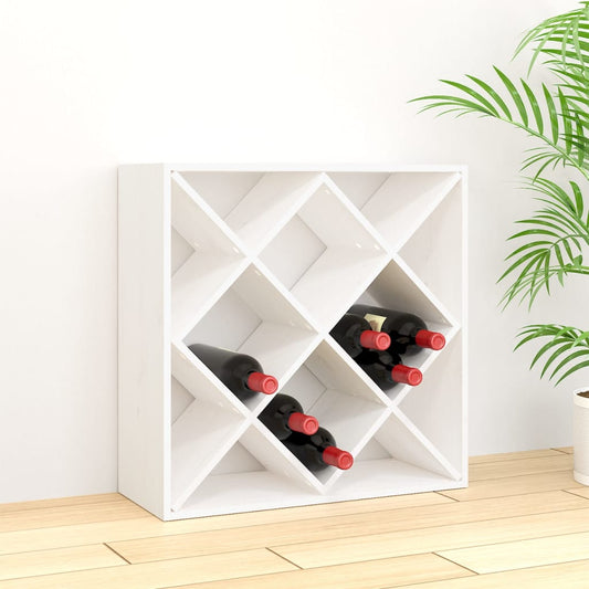 Vinstativ Vinhylle Hvit 62x25x62 cm heltre furu