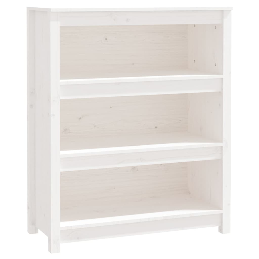 Bokhylle Hvit 80x35x97 cm heltre furu