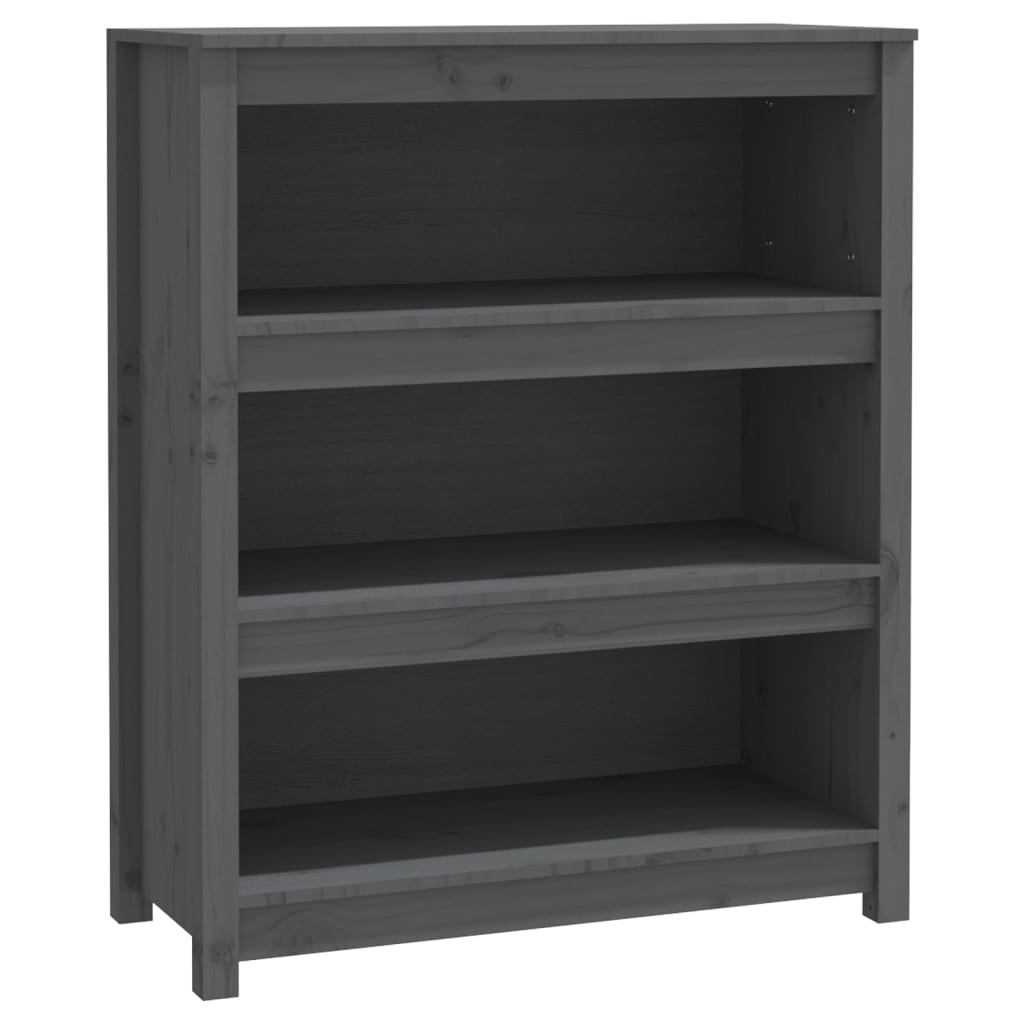 Bokhylle Grå 80x35x97 cm heltre furu