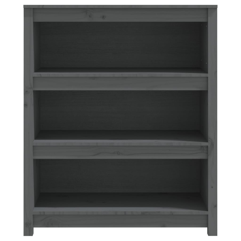 Bokhylle Grå 80x35x97 cm heltre furu