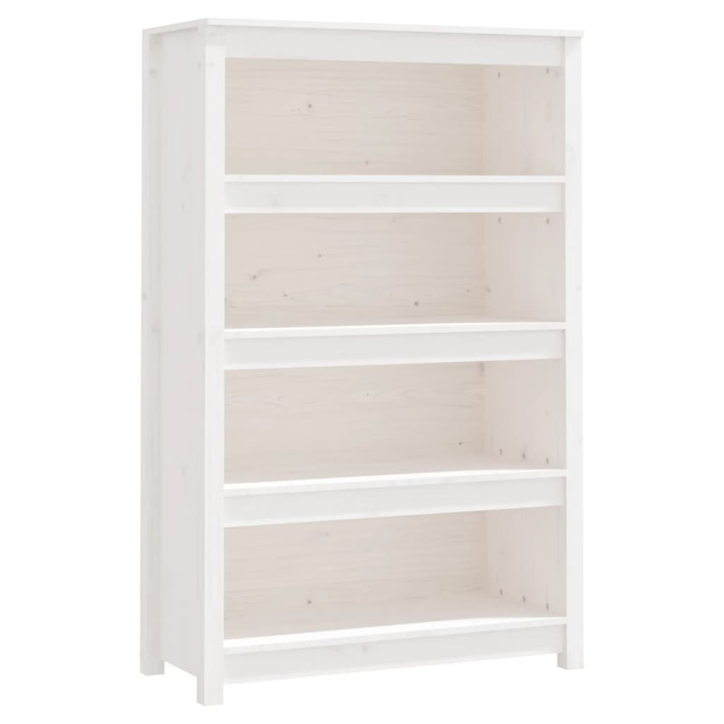 Bokhylle Hvit 80x35x126 cm heltre furu