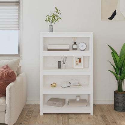 Bokhylle Hvit 80x35x126 cm heltre furu
