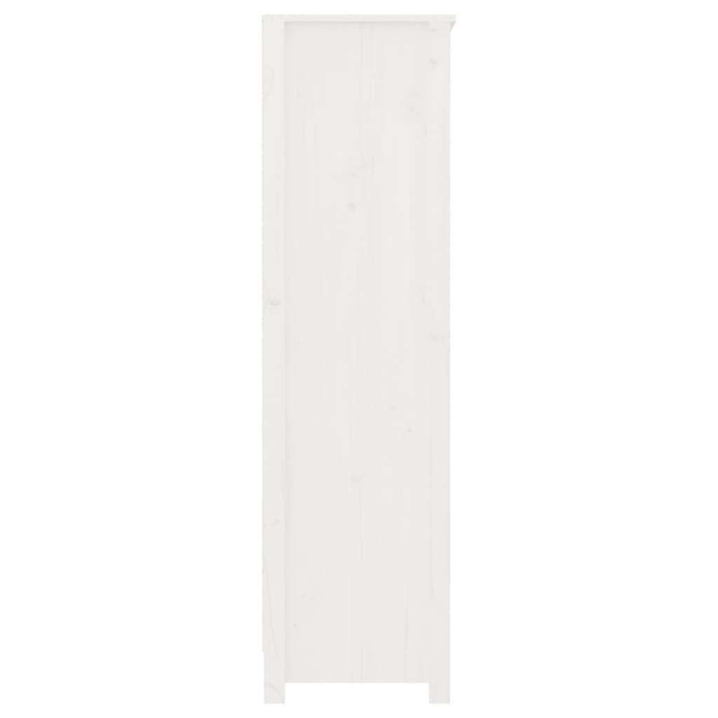 Bokhylle Hvit 80x35x126 cm heltre furu