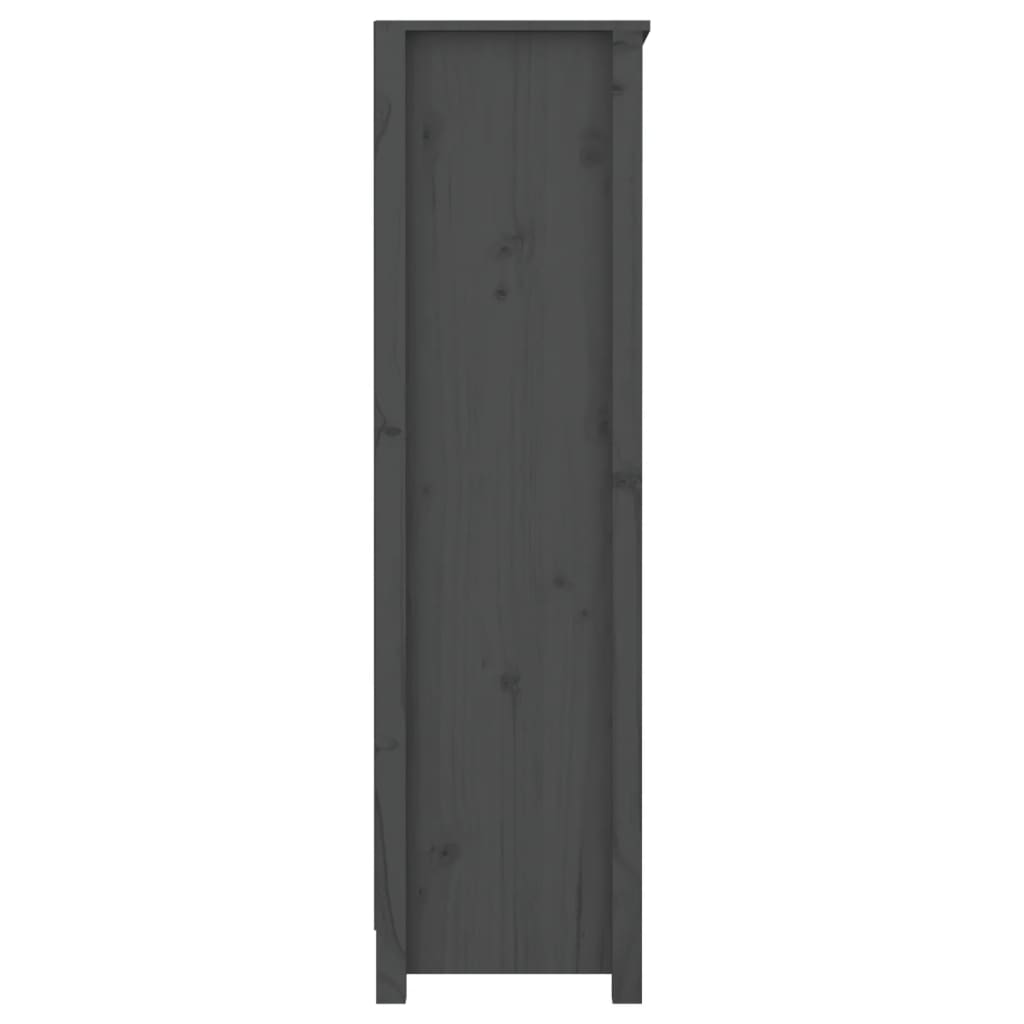 Bokhylle Grå 80x35x126 cm heltre furu