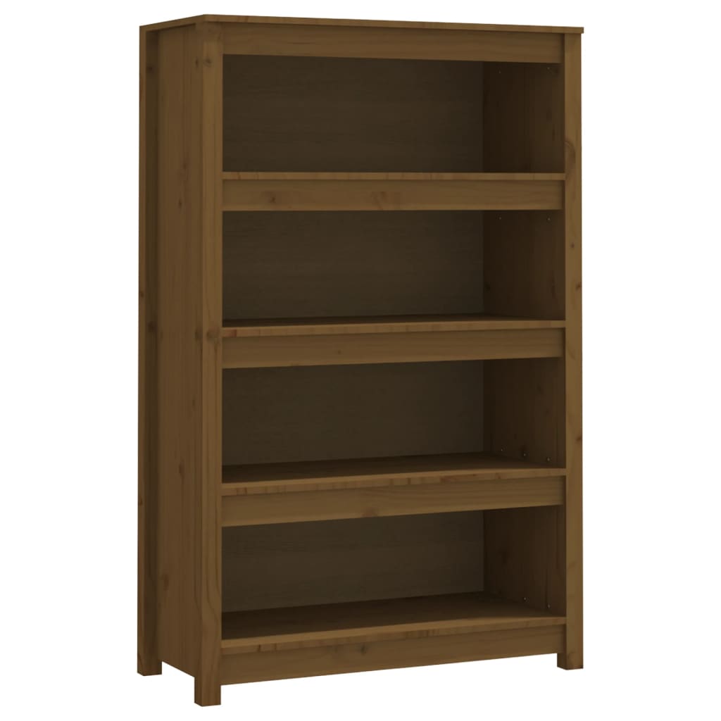 Bokhylle Honningbrun 80x35x126 cm heltre furu