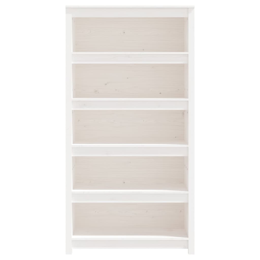 Bokhylle Hvit 80x35x154 cm heltre furu