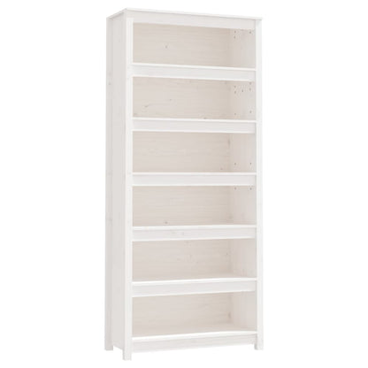 Bokhylle Hvit 80x35x183 cm heltre furu
