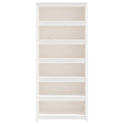 Bokhylle Hvit 80x35x183 cm heltre furu