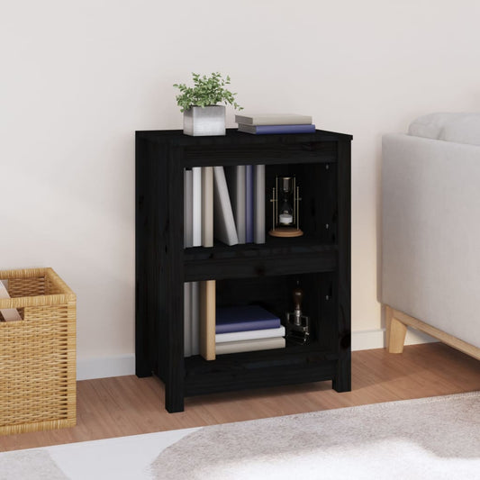 Bokhylle Svart 50x35x68 cm heltre furu