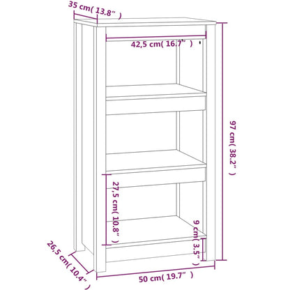 Bokhylle Svart 50x35x97 cm heltre furu