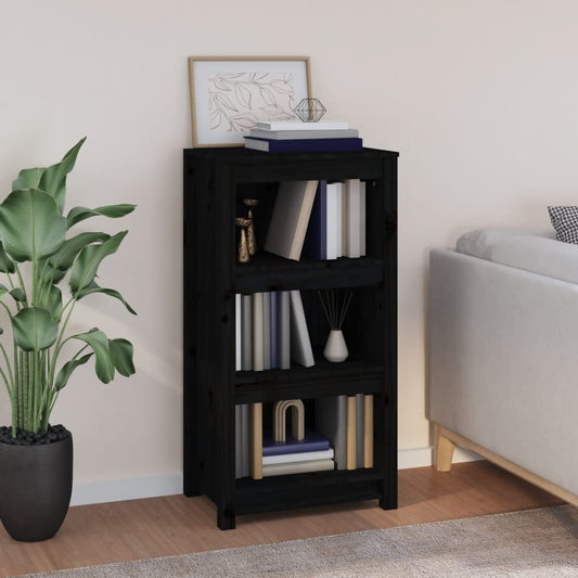 Bokhylle Svart 50x35x97 cm heltre furu