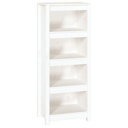 Bokhylle hvit 50x35x125,5 cm heltre furu