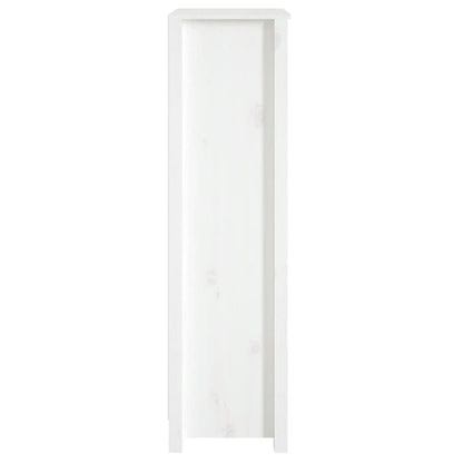 Bokhylle hvit 50x35x125,5 cm heltre furu
