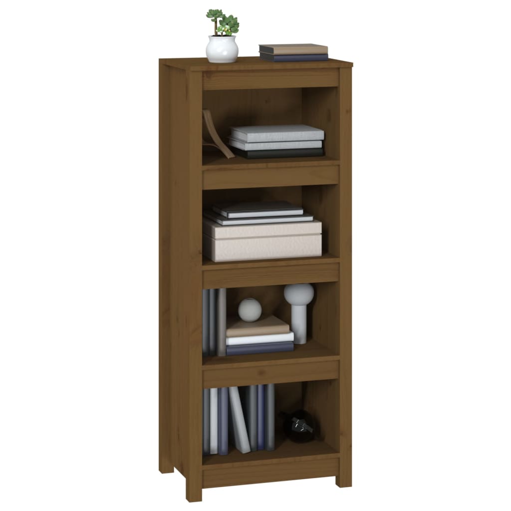 Bokhylle Honningbrun 50x35x125,5 cm heltre furu