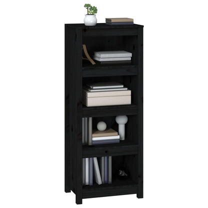 Bokhylle Svart 50x35x125,5 cm heltre furu