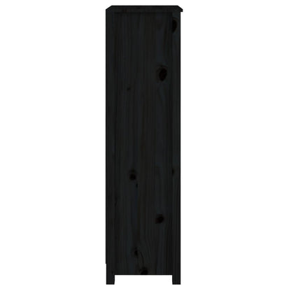 Bokhylle Svart 50x35x125,5 cm heltre furu