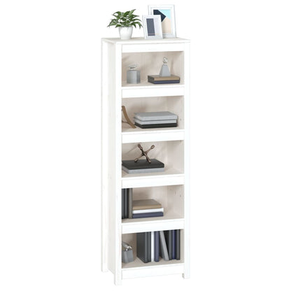 Bokhylle Hvit 50x35x154cm heltre furu