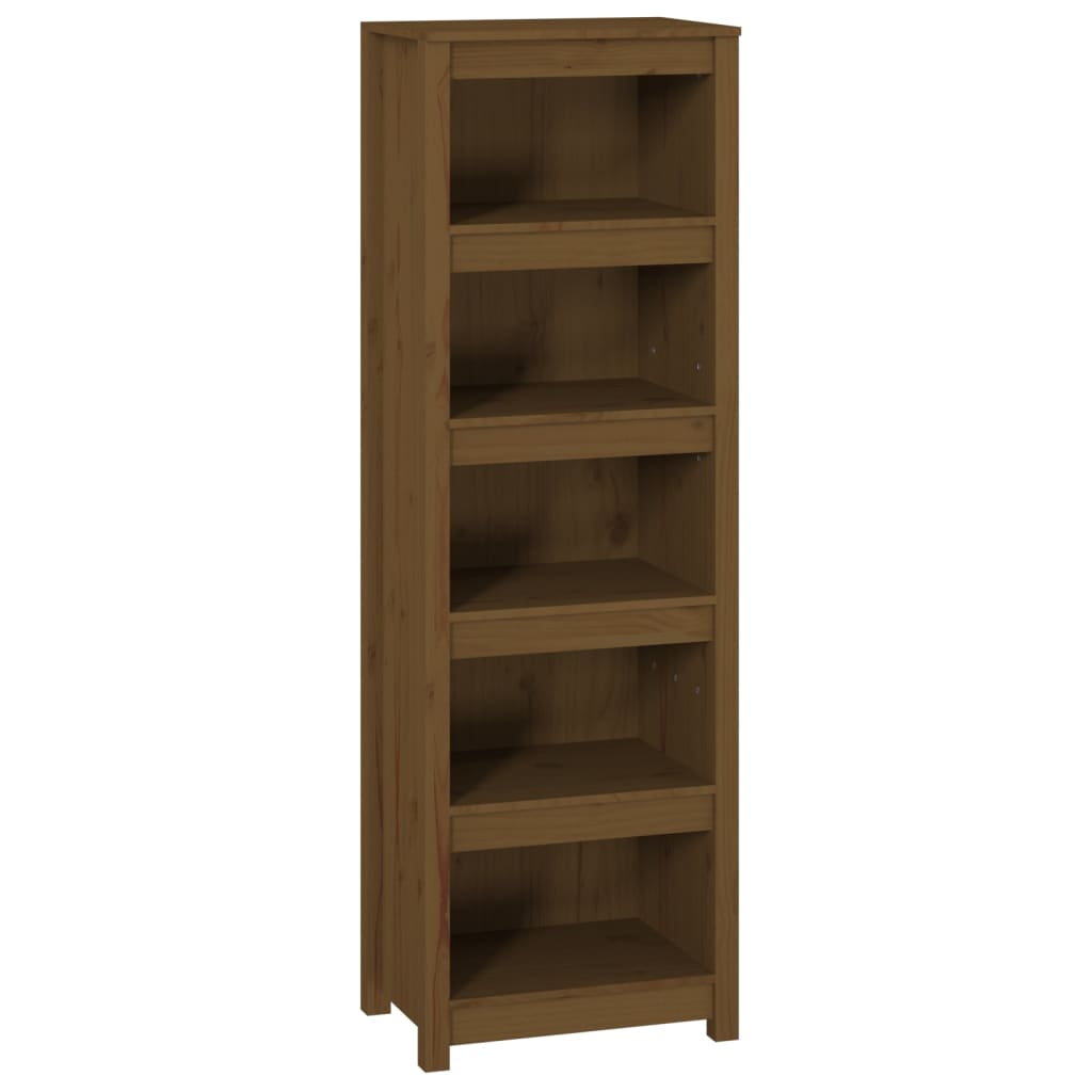 Bokhylle Honningbrun 50x35x154 cm heltre furu