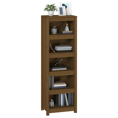 Bokhylle Honningbrun 50x35x154 cm heltre furu