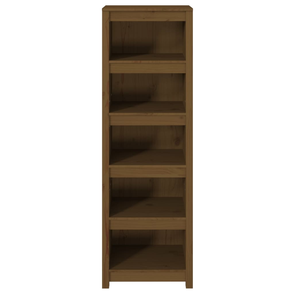 Bokhylle Honningbrun 50x35x154 cm heltre furu