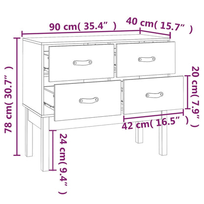 Kommode Tre heltre furu 90x40x78 cm