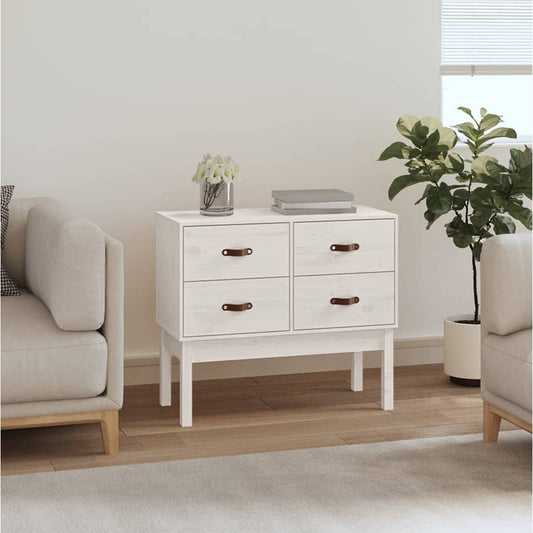 Kommode Hvit 90x40x78 cm heltre furu