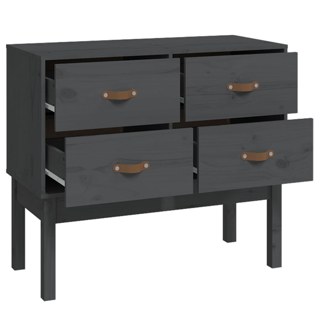 Kommode Grå 90x40x78 cm heltre furu