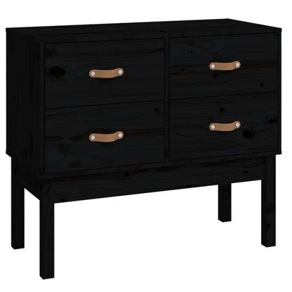 Kommode Svart 90x40x78 cm heltre furu