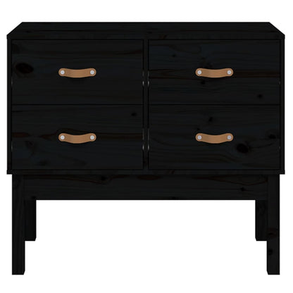 Kommode Svart 90x40x78 cm heltre furu