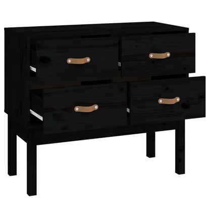 Kommode Svart 90x40x78 cm heltre furu