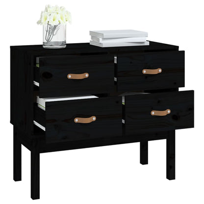 Kommode Svart 90x40x78 cm heltre furu