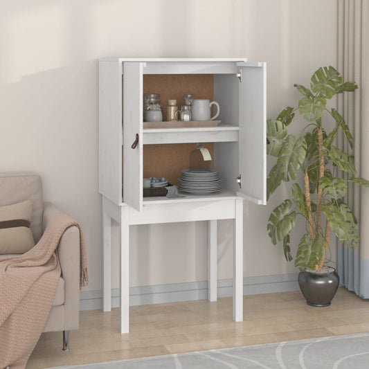 Vitrineskap Hvit 60x40x120 cm heltre furu