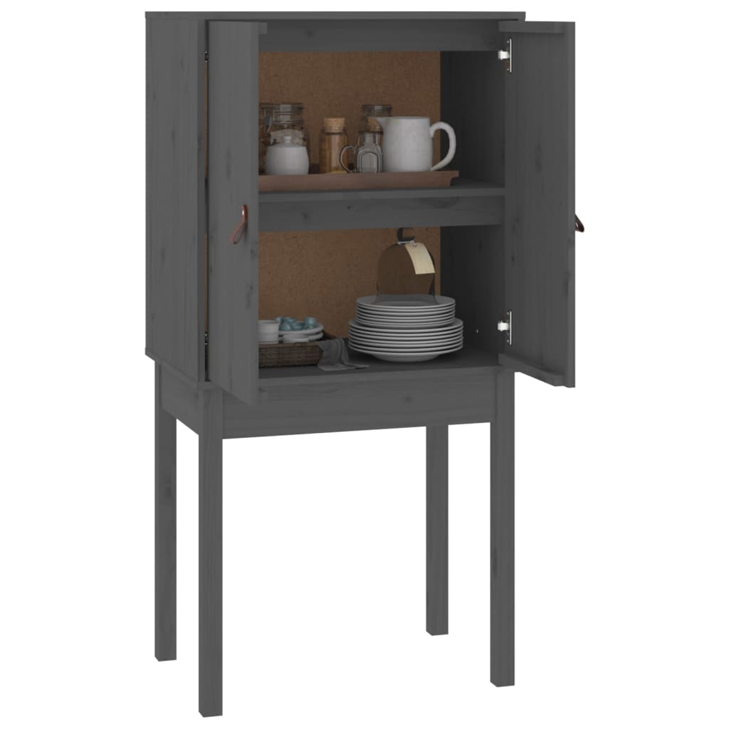Skap Grå 60x40x120 cm heltre furu
