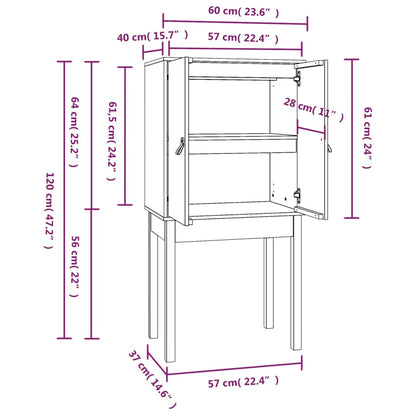 Skap Tre Honningbrun 60x40x120 cm heltre furu