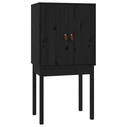 Vitrineskap Svart 60x40x120 cm heltre furu