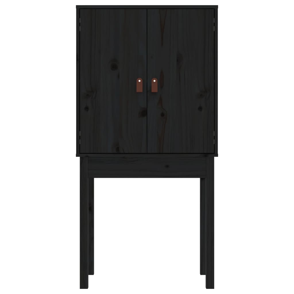 Vitrineskap Svart 60x40x120 cm heltre furu