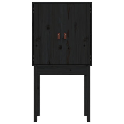 Vitrineskap Svart 60x40x120 cm heltre furu