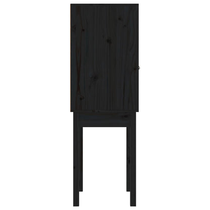 Vitrineskap Svart 60x40x120 cm heltre furu