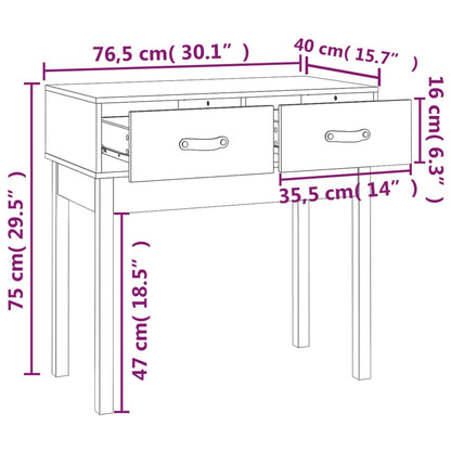 Avlastningsbord Konsollbord Grå 76,5x40x75 cm heltre furu
