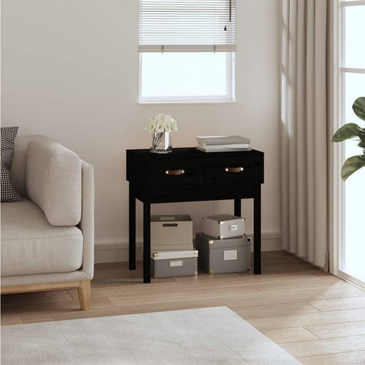 Avlastningsbord Konsollbord Svart 76,5x40x75 cm heltre furu