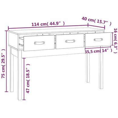 Avlastningsbord Konsollbord Grå 114x40x75 cm heltre furu