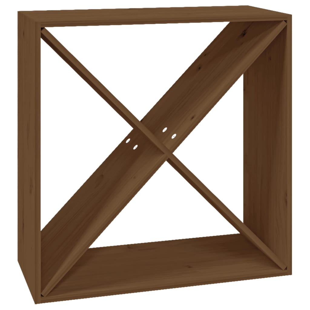 Vinstativ Vinhylle Honningbrun 62x25x62 cm heltre furu
