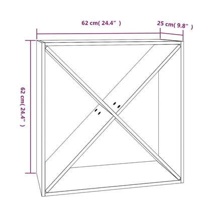 Vinstativ Vinhylle Honningbrun 62x25x62 cm heltre furu