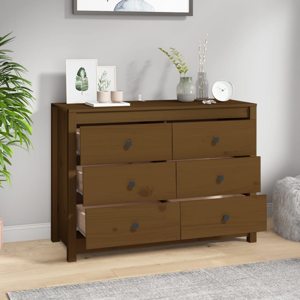 Skap Brun honningbrun 100x40x72 cm heltre furu
