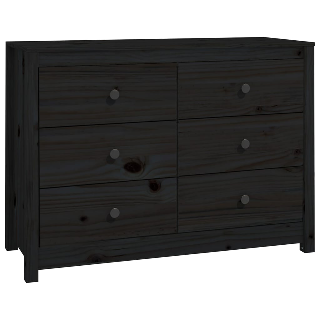 Skap Svart 100x40x72 cm heltre furu