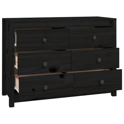 Skap Svart 100x40x72 cm heltre furu