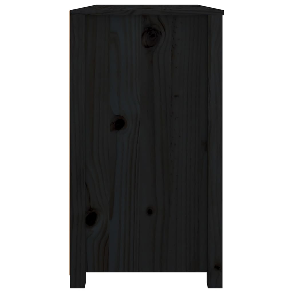 Skap Svart 100x40x72 cm heltre furu
