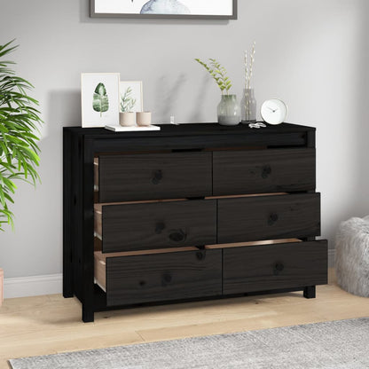 Skap Svart 100x40x72 cm heltre furu